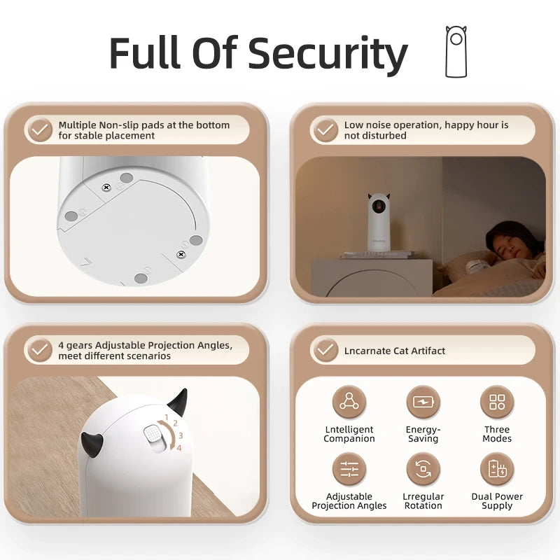 ROJECO Smart Laser Cat Toy - Automatic Interactive Pet Toy for Indoor Cats